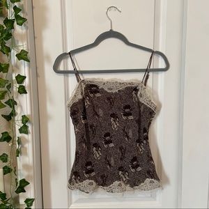 Brown and lacy tank!